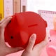 Копилка свинка красная (пластиковая) Piggly bank - изображение 2