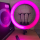 Большая кольцевая лампа светодиодная M-Light RGB Led 56см с тремя держателями телефона и пультом, разноцветная подсветка для селфи - изображение 9