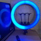 Большая кольцевая лампа светодиодная M-Light RGB Led 56см с тремя держателями телефона и пультом, разноцветная подсветка для селфи - изображение 10