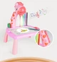 Детский мольберт для рисования с проектором ART Set Projector painting Игровой столик в виде жирафа, 3 проекционных диска, музыкальный Розовый - изображение 6