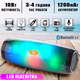 Беспроводная Bluetooth колонка с RGB подсветкой T&G TG165C-LED со светомузыкой, USB, microSD, FM радио, Микрофон Black - изображение 1
