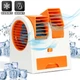 Охладитель воздуха настольный Mini-fan Air Mini Cooler портативный мини кондиционер с функцией увлажнения, питание от батареек и USB, Оранжевый - изображение 1