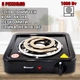 Электрическая настольная плита одна конфорка Domotec 5531MS портативная печка, с теном 1000Вт, 5 режимов нагрева Black - изображение 1