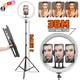 Кільцева світлодіодна лампа 36см з трьома тримачами телефону Ring Light RLM36 ​​для блогерів, візажистів, як додаткове освітлення + Штатив 2 метри - зображення 1