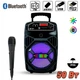 Портативна Bluetooth колонка KIMISO 805QS 8" BASS бумбокс валіза з різнобарвним LED підсвічуванням та дротовим мікрофоном - зображення 1