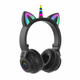 Наушники кошачьи ушки - единорог CATEAR 27STN Bluetooth с RGB подсветкой и MP3 плеером, microSD, FM-Радио Black - изображение 6
