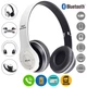 Бездротові навушники Bluetooth Wireless Headset MDR P47 Black Гарнітура для ПК, телефону з мікрофоном - microSD, FM White - зображення 1