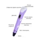 3D ручка c LCD дисплеем 3DPen Hot Draw 3 Violet+Досточка+Ножницы+Комплект эко пластика для рисования 209 метров - изображение 9