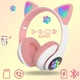 Наушники "Кошачьи ушки" беспроводные с разноцветной подсветкой RGB и MP3 плеером Cute Headset 280ST Bluetooth, MicroSD, FM-Радио Розовые - изображение 1