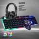 Комплект игровой клавиатура русская и мышь проводные Game Suit 288KT с RGB подсветкой для геймеров+Наушники - изображение 1