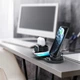 Беспроводное зарядное устройство Smart Pro SP3602 6в1 поворотная подставка док станция Qi/Lightning/micro USB/Type-C/USB - изображение 4