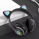 Полноразмерные наушники беспроводные Cat Headset M23 Bluetooth с RGB подсветкой и кошачьими ушками Hi-Fi Stereo Черный Black - изображение 2