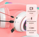 Повнорозмірні бездротові навушники Cat Headset M23 Bluetooth з RGB підсвічуванням і котячими вушками Hi-Fi Stereo Pink - зображення 5