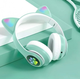 Бездротові Bluetooth навушники з вушками CATEAR BT5 з RGB підсвічуванням, вологозахищені, повнорозмірні Green - зображення 4