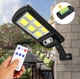 Вуличний настінний світильник Solar Light B18-6 COB з пультом дистанційного керування та сонячною батареєю LED ліхтар з датчиком руху - зображення 1
