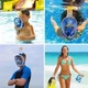 Полнолицевая маска для подводного плавания AquaFree снорклинг маска панорамная на все лицо для купания ныряния - Плавательные очки мономаска с трубкой и клапаном + крепление под экшн камеру L\XL Синий - изображение 8