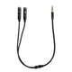 Аудио адаптер Переходник 2 in 1 Mini-Jack 3.5mm Аудио + Микрофон Кабель аукс Разветвитель Audio adapter 0.25M Черный - изображение 6