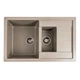 Мойка для кухни PLATINUM гранитная 7850W TOSKANA 780x500мм прямоугольная врезная без сифона на полторы чаши бежевая PLS-A39661 - изображение 1