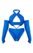 Боди рыфленный с вирезами и рукавами PrettyLittleThing Синий 11063 XS (40) - изображение 6