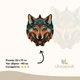 Пазл Ukropchik деревянный племенный волк А4 в коробке с набором-рамкой (Tribal Wolf A4) - изображение 2