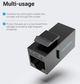 З'єднувач витої пари RJ45 Vention IPVW0 Cat6 Cat5e роз'єм-подовжувач Ethernet Black - зображення 4