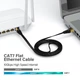 Патч корд Ampcom 2м сетевой кабель 10 Гбит\с Ethernet RJ45 Cat 7 плоский черный в оплетке - изображение 3
