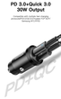 Автомобильное зарядное устройство Essager ES-CC07 30W USB+Type-C PD+QC3.0 Черный - изображение 2