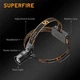 Ліхтар налобний акумуляторний SuperFire HL08 1600 Lumen IP32 (HL08-SF) - зображення 2