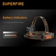 Ліхтар налобний акумуляторний SuperFire HL08 1600 Lumen IP32 (HL08-SF) - зображення 7