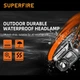 Фонарь налобный аккумуляторный SuperFire HL23-S 350 Lumen IP44 (HL23-S-SF) - изображение 2