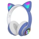 Беспроводные наушники с кошачьими ушками Cat STN-28 с микрофоном и FM радио + AUX, Blue - изображение 1