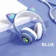 Беспроводные наушники с кошачьими ушками Cat STN-28 с микрофоном и FM радио + AUX, Blue - изображение 2