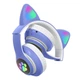 Беспроводные наушники с кошачьими ушками Cat STN-28 с микрофоном и FM радио + AUX, Blue - изображение 3