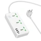Сетевой Удлинитель Фильтр HOCO Storm 3-position socket AC7A | 3USB/1Type-C, 3.4A/17W| 1.5M | Белый - изображение 3