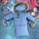 Зимовий дитячий комбінезон-трансформер 3в1 курточка конверт для ніг напівкомбінезон 0-2 роки Хутро єнот 86см (78563208) - зображення 4