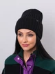 Шапка жіноча Malisa Бомбер ML8131 54-58 Чорна - зображення 4