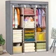 Текстильный складной шкаф HCX на 3 секции 88130 gray 130 х 45 х 175 см Серый - изображение 1
