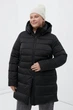 Подовжений стьобаний жіночий пуховик Finn Flare FWB160132-200 Plus Size чорний XL - зображення 1