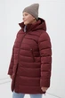 Подовжений жіночий пуховик Finn Flare FWB160132-304 Plus Size бордовий 4XL - зображення 2