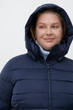 Подовжений стьобаний жіночий пуховик Finn Flare FWB160132-101 Plus Size синій 4XL - зображення 5