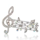 Брошь женская BROCHE бижутерия Музыка Скрипичный ключ Ноты серебристая BRSF110840 - изображение 1