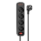 Удлинитель HOCO сетевой NS1fast charge 4Sockets 4000W 20W/3A PD/QC 1.8m black - изображение 1