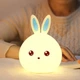 Ночной светильник силиконовый Кролик LED 7 режимов Бело-голубой - изображение 1