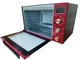 Электрическая печь с конвекцией подсветкой 55 л выпечка пицца GoodGrill GR-5501RC 4 режима 1700 Вт термостат 250 термоизоляция электродуховка настольная мини печка красный/черный дисплей - изображение 5