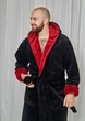 Халат махровый мужской XL чёрный с бордо (4002) - изображение 3