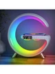 Настільна смарт лампа-нічник G-Smart RGB 15W Light Sound Machine з бездротовою зарядкою і Bluetooth-колонкою 3W біла (З годинником) - зображення 1