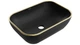 Умывальник (раковина) MEXEN RITA BLACK MATT GOLD EDGE накладной - изображение 1