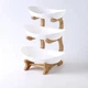Ваза для фруктов трехъярусная на бамбуковой подставке Белая - изображение 3