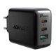 Сетевое зарядное устройство для быстрой зарядки ACEFAST A13 65W PD/QC 3.0 (2Type-C+USB) + Кабель Type-C-Type-C 1.2м Black - изображение 3