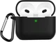 Чехол на кейс для Apple AirPods Pro силиконовый с карабином - черный - изображение 1